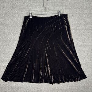 Jacob Sz 11/12‎ Skirt Brown Velvet Skater Dark Fairy Boho Whimsygoth Knee Twee